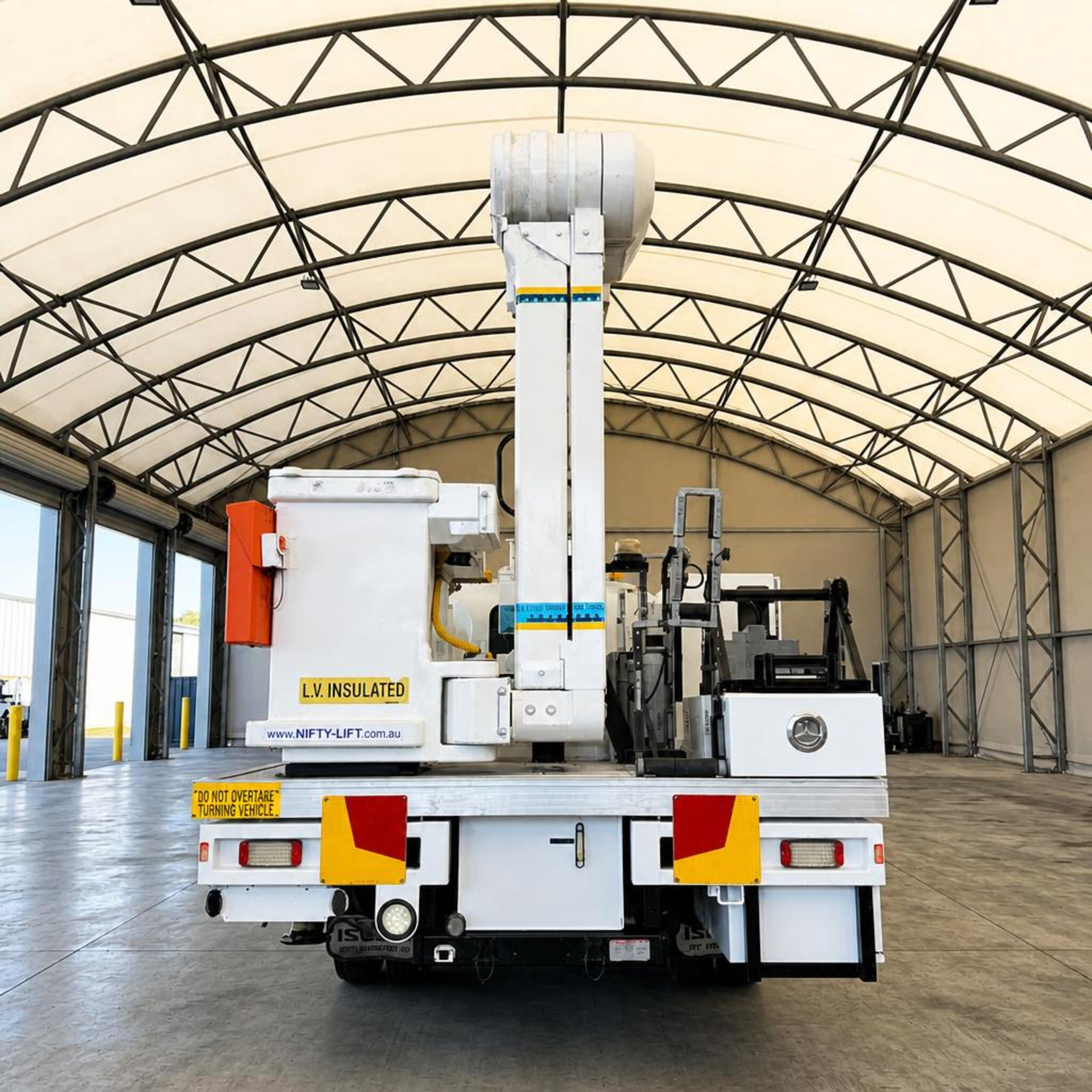 Nifty Lift NL122TF truck-mounted boom lift rear view